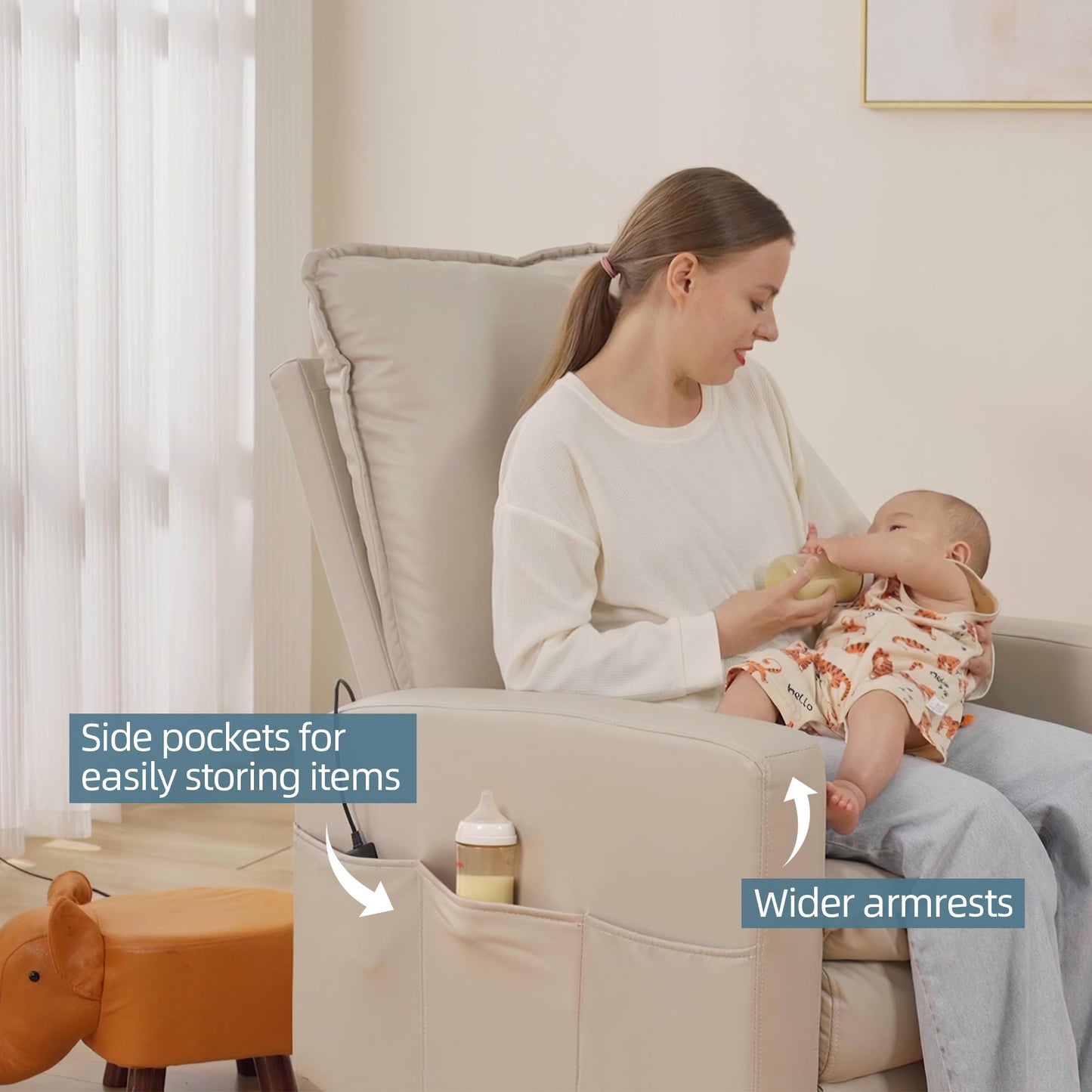 YODOLLA Power Recliner Chair Modern Electric Reclining Sofa Chair