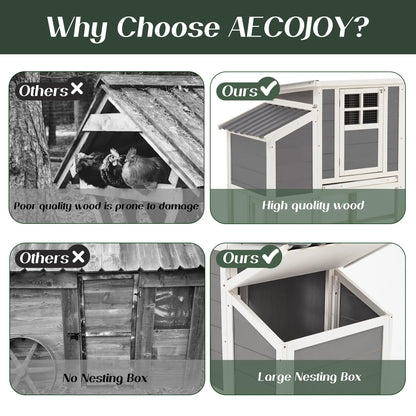 YODOLLA 98'' Extra Large Chicken Coop with Run, Wood Chicken House with 4 Nesting Boxes for 6-8 Chickens