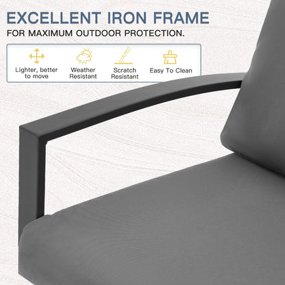 YODOLLA Outdoor Dining Sofa Set w/ Table, Grey