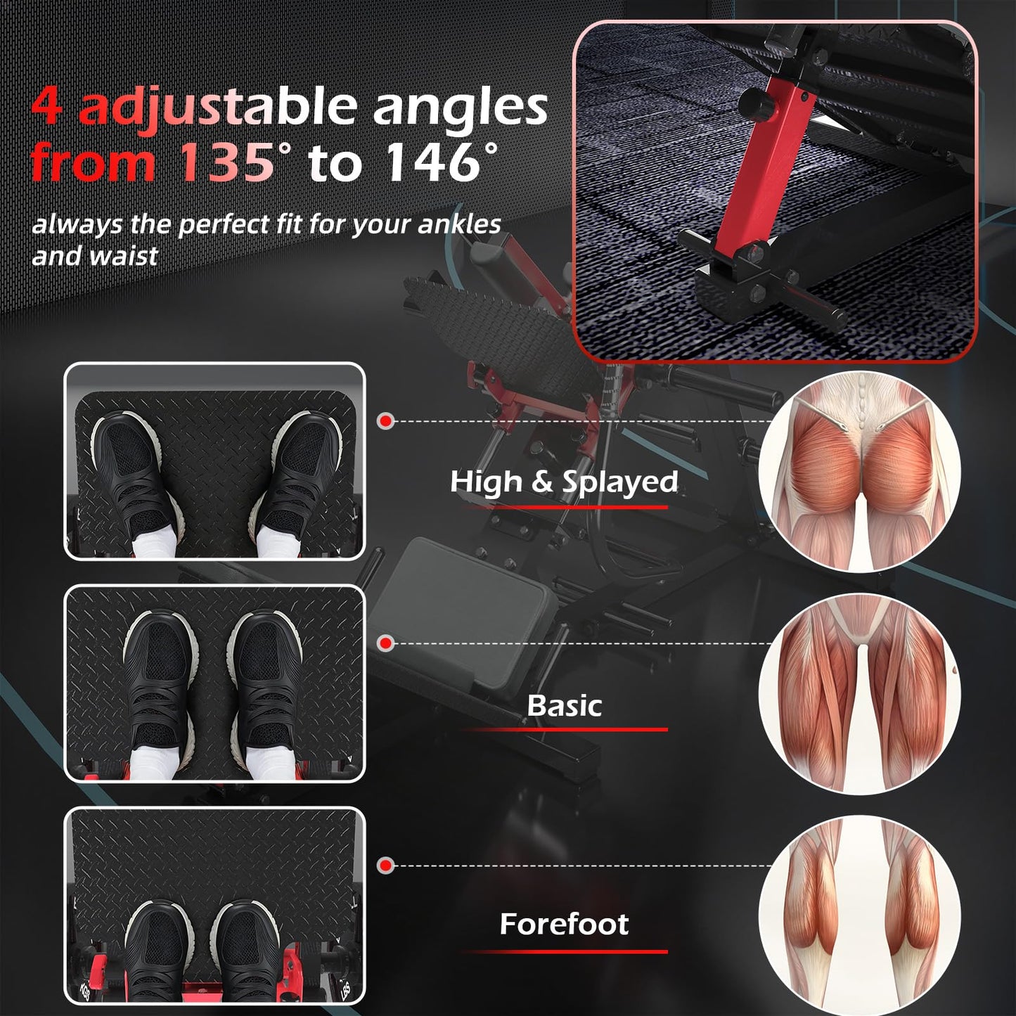 YODOLLA Hack Squat Leg Press Machine, 2 in 1 Adjustable Leg Exercise Workout Machine