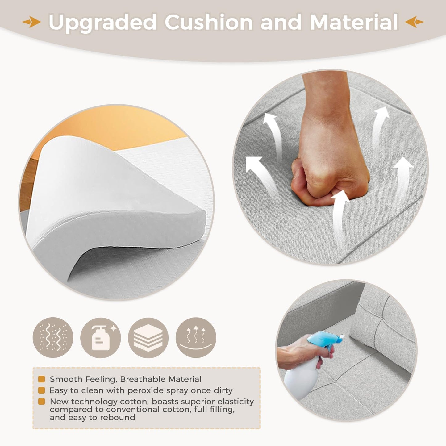 YODOLLA 36" Convertible Chair Bed, Gray