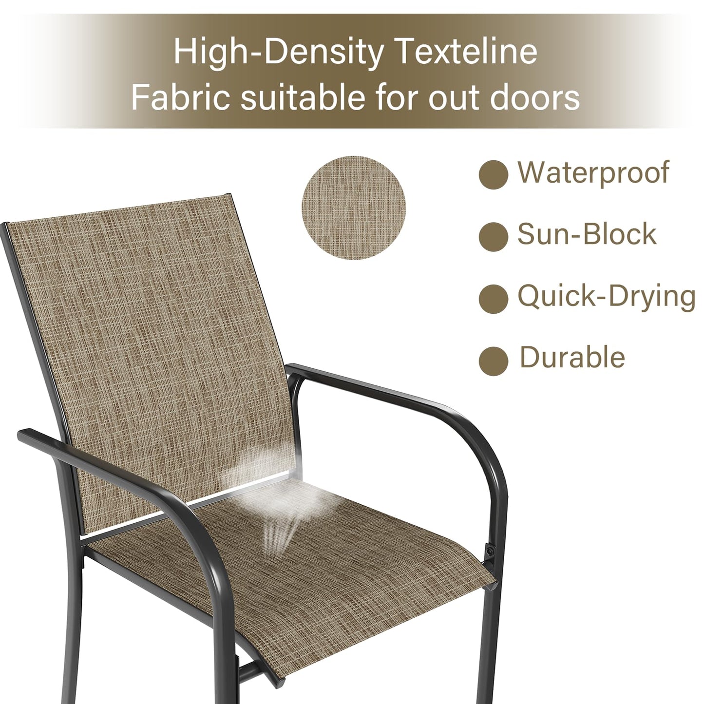 YODOLLA Patio Dining Chairs Set for 4, Stackable Textilene Patio Chairs