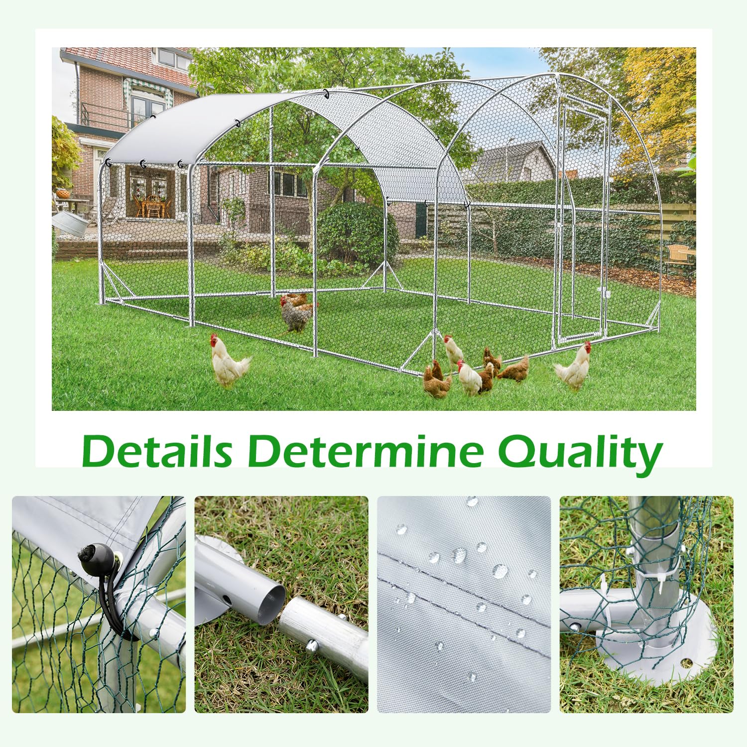 YODOLLA durable large metal chicken cage