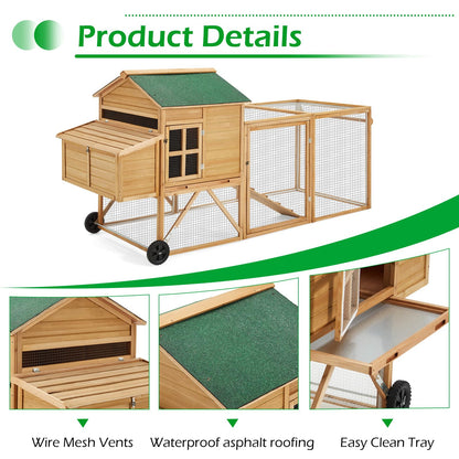 YODOLLA chicken coop with wire mesh vents
