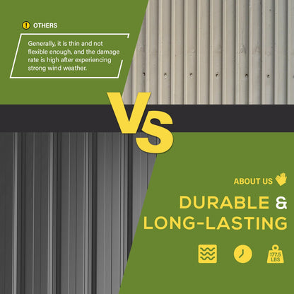 YODOLLA 12' x 14' Outdoor Storage Shed with Sliding Door