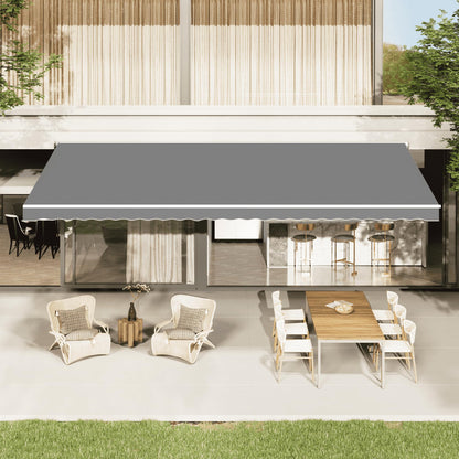 YODOLLA 12'×10' Manual Retractable Awning Sun Shade Patio Awning Cover