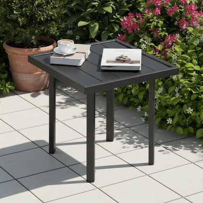 YODOLLA Square Outdoor Side Table Pool End Table, Metal  Easy Maintenance  (2pcs)