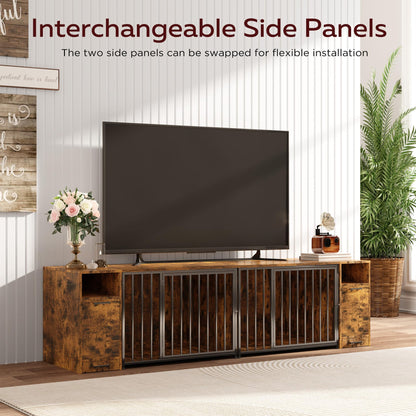 YODOLLA 36 Inch Dog Crate Furniture with Storage Cabinet