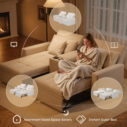 YODOLLA 75" Sleeper Chair, 3 in 1 Convertible Sleeper Sofa Bed