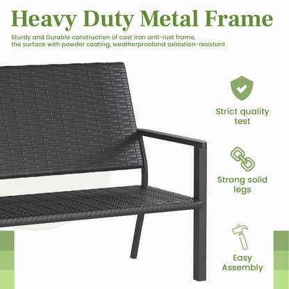 YODOLLA Outdoor Garden Bench,  Patio Loveseat with Backrest Armrests