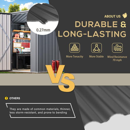 YODOLLA Corner 6x6 Storage Sheds & Outdoor Storage with Openable Windows