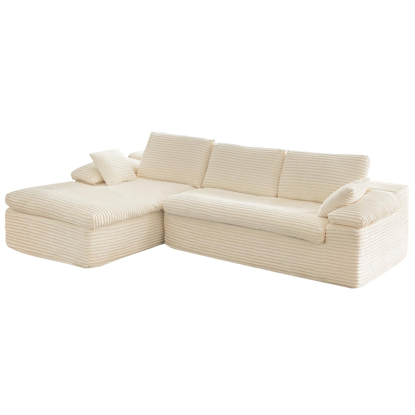 YODOLLA 110" L Shaped Modular Sectional Sofa Cloud Boneless Couch