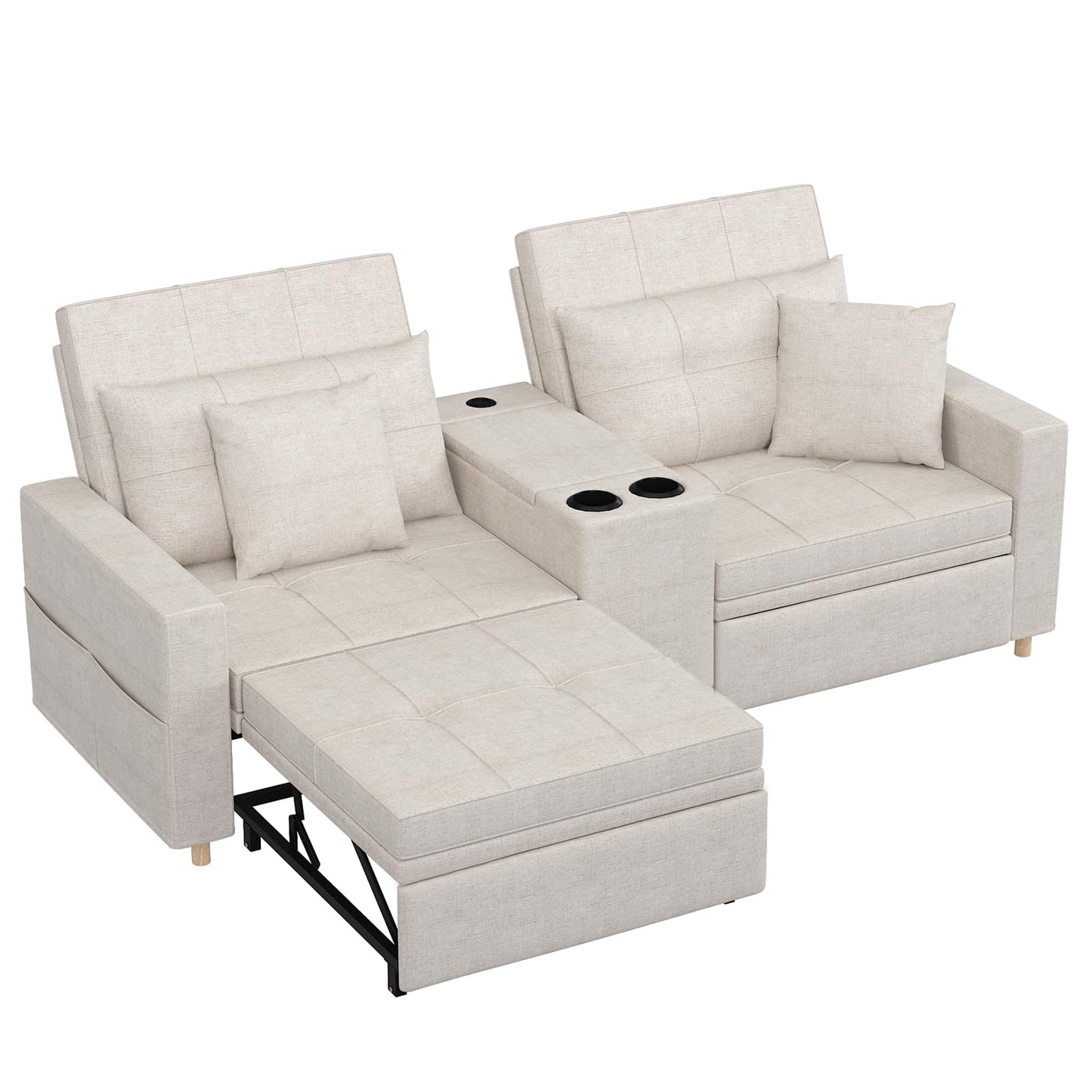 YODOLLA 75" Sleeper Chair, 3 in 1 Convertible Sleeper Sofa Bed