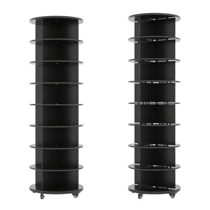 YODOLLA 8 Tier Rotating Shoe Rack Shoe Tower Organizer, Black