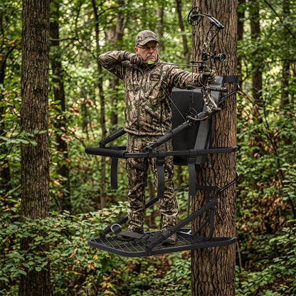 YODOLLA Ladder/Hang-on Tree Stand, Heavy-Duty Portable Steel Hunting Tree Stand