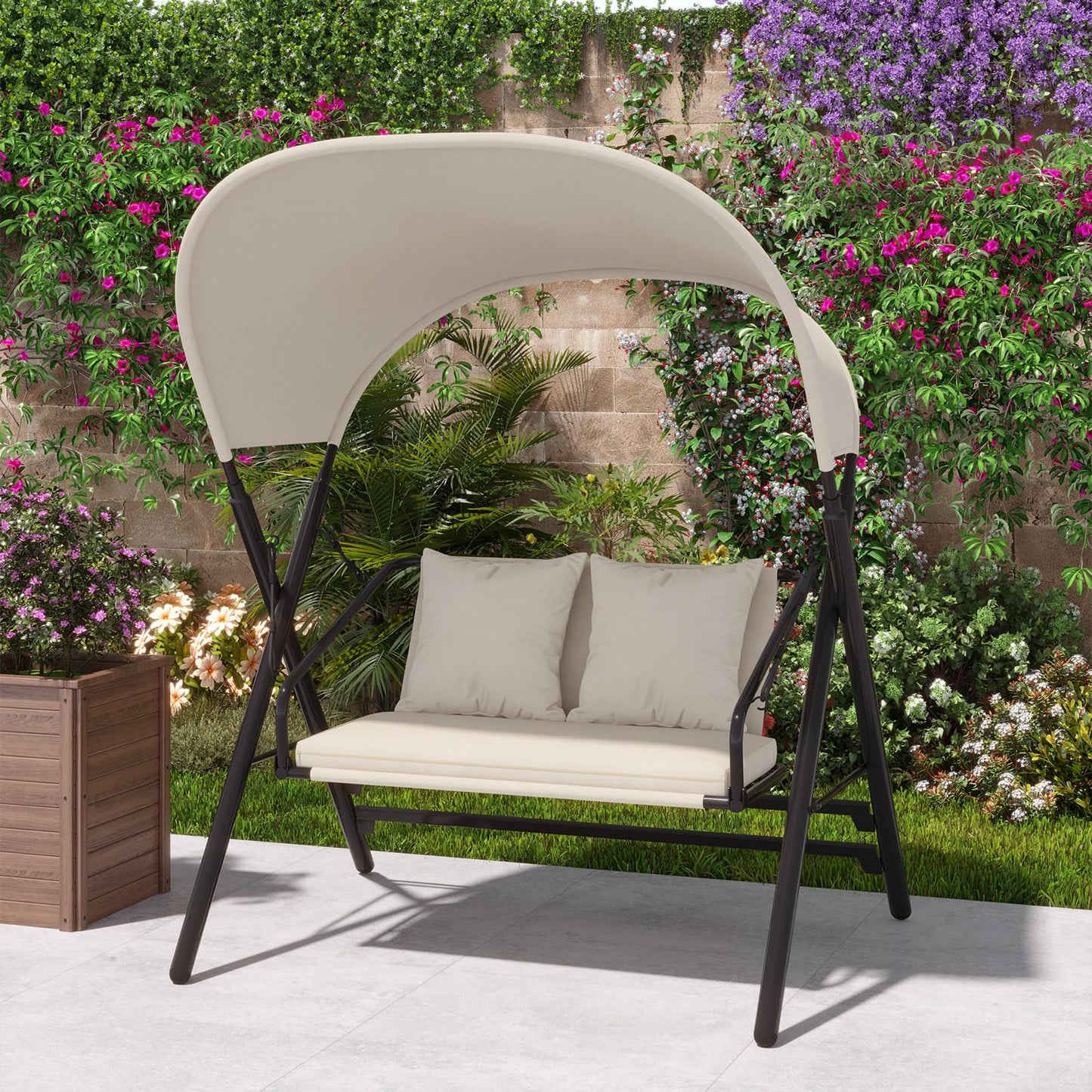 YODOLLA Outdoor Porch Swings 600LBS 2 Seat Patio Swings