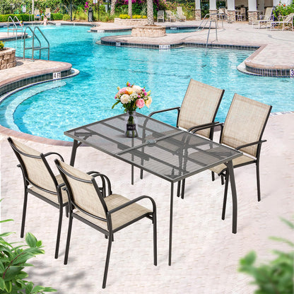 YODOLLA Patio Dining Chairs Set for 4, Stackable Textilene Patio Chairs