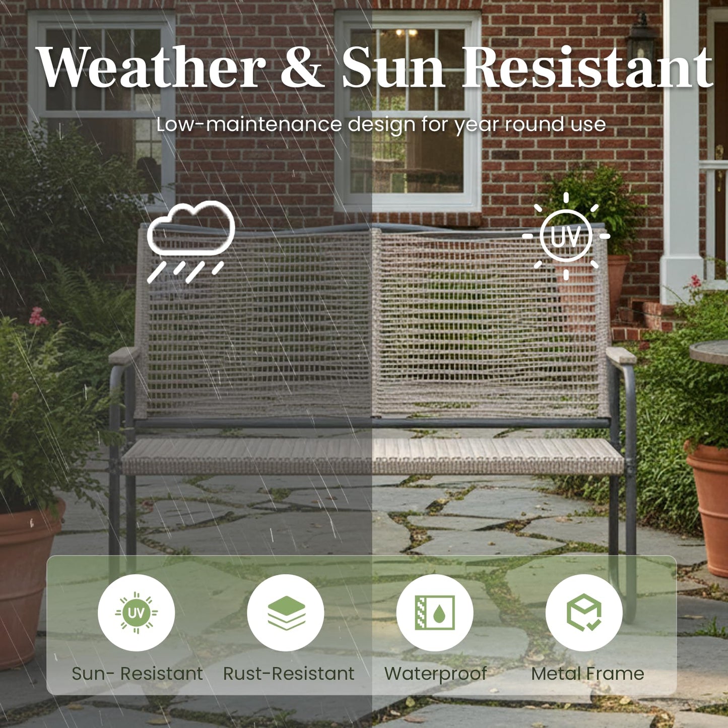 YODOLLA 4PCS Outdoor Dining Set, Metal Frame Patio