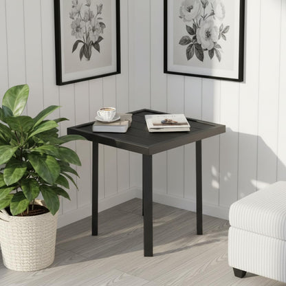 YODOLLA Square Outdoor Side Table Pool End Table, Metal  Easy Maintenance  (4pcs)
