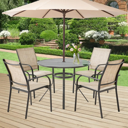 YODOLLA Patio Dining Chairs Set for 4, Stackable Textilene Patio Chairs