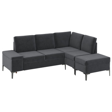 YODOLLA Sectional Couch with Ottoman Convertible Corner Couches with Armrest Storage